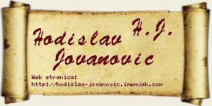 Hodislav Jovanović vizit kartica